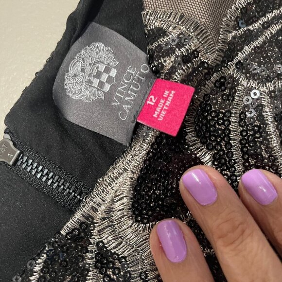 Vince Camuto Embroidered/Sequenced Cocktail Dress, Size 12, NWT - Picture 5 of 13